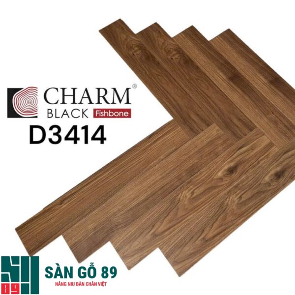 Sàn gỗ xương cá Charm Black D3414