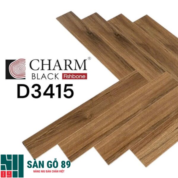 Sàn gỗ xương cá Charm Black D3415