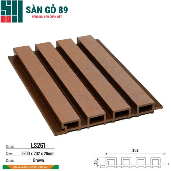 Gỗ nhựa ngoài trời Glotex LS261 Brown