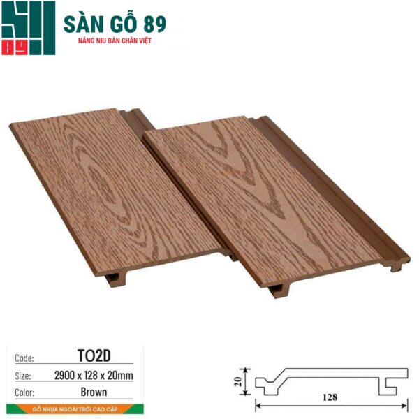 Gỗ nhựa ngoài trời Glotex TO2D Brown