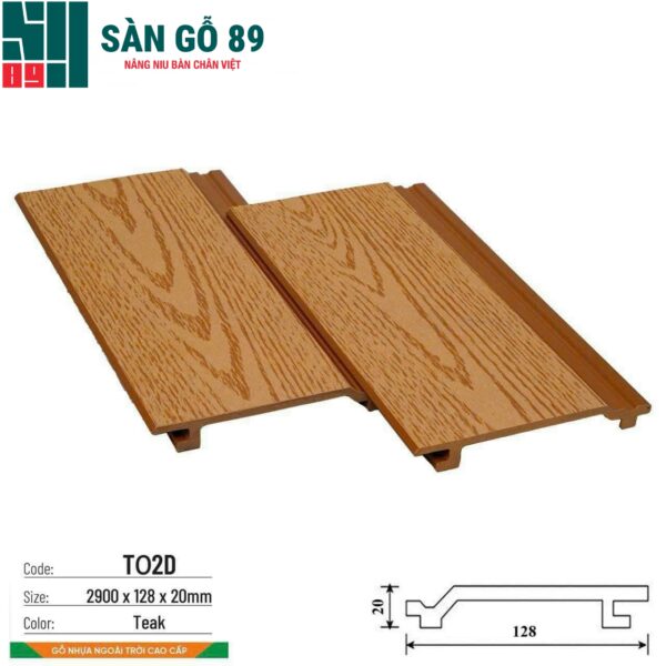 Gỗ nhựa ngoài trời Glotex TO2D Teak