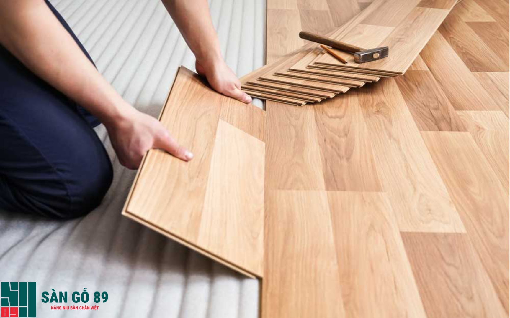 ghép các tấm ván sàn gỗ