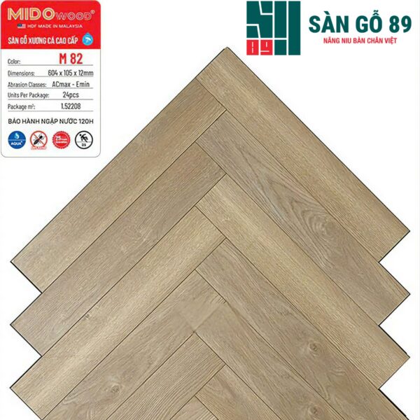 Sàn gỗ xương cá Mido Wood M82