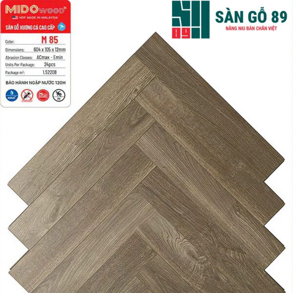 Sàn gỗ xương cá Mido Wood M85