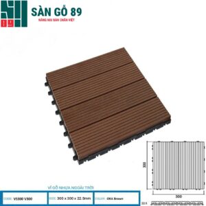 Vỉ gỗ nhựa Hobi VS300 OKA Brown