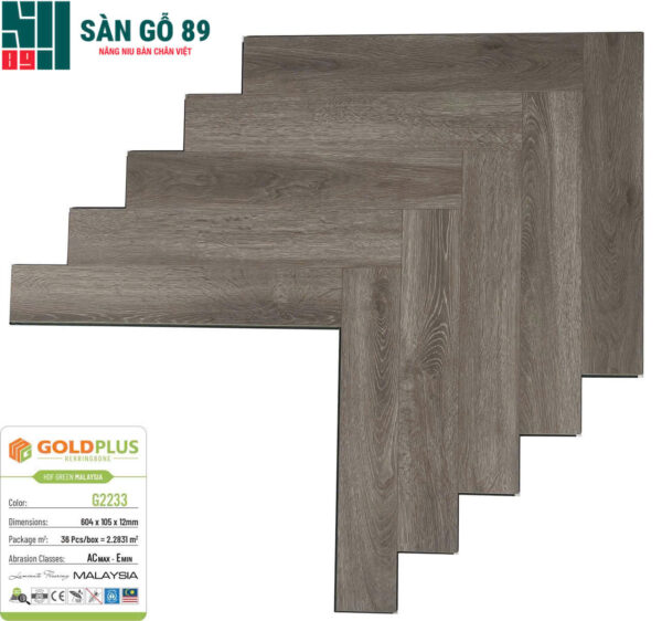 Sàn gỗ Goldplus xương cá G2233
