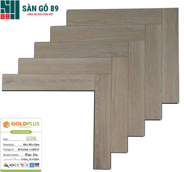 Sàn gỗ Goldplus xương cá G2266