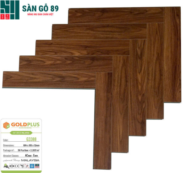 Sàn gỗ Goldplus xương cá G3388