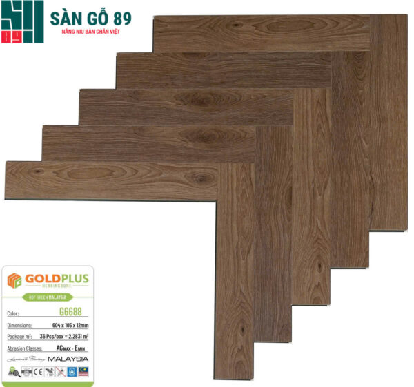 Sàn gỗ Goldplus xương cá G6688